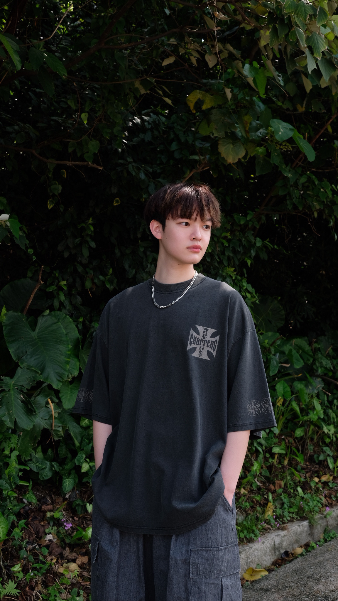 ST007 背十字大Print Tee