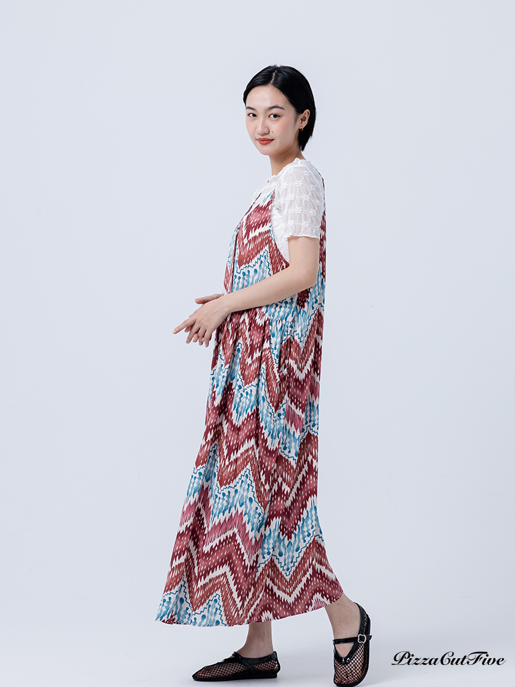 [兩件1580｜涼感洋裝]暈染水玉感口袋細肩洋裝 PizzaCutFive PCF252487077