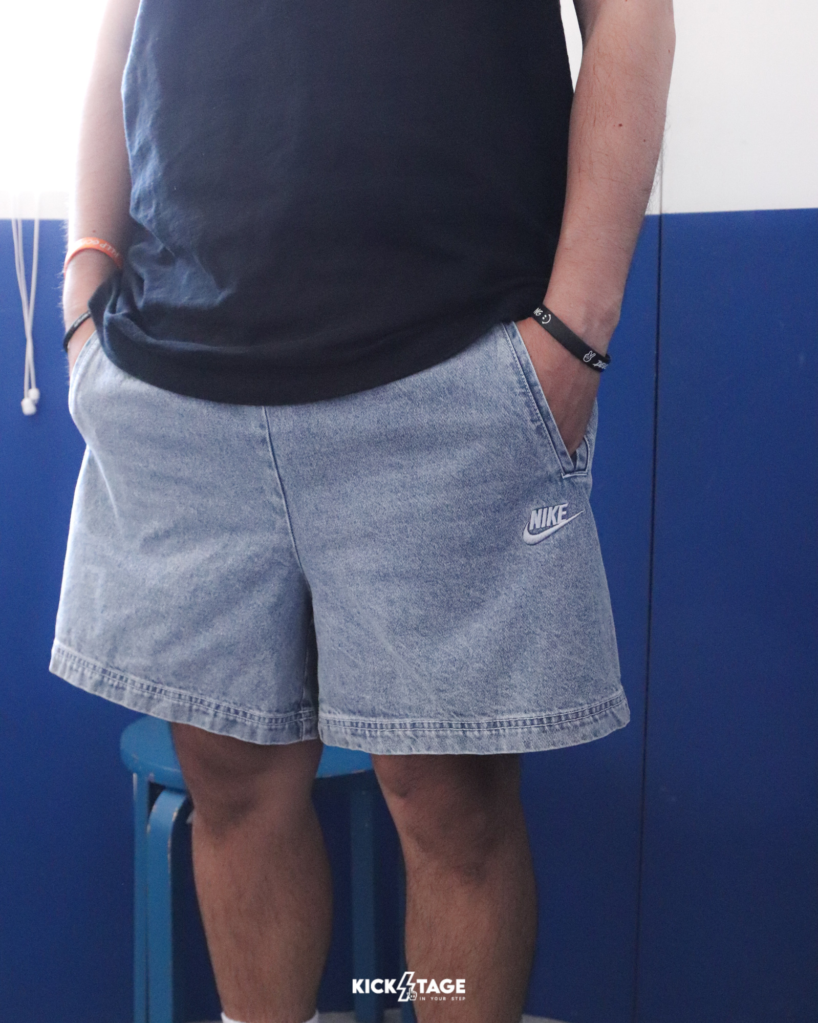 男女款 NIKE AS W NSW DENIM WASH SHORT 淺色 藍 黑 丹寧 水洗 膝上 牛仔短褲【IF0624-440/IF2858-010】