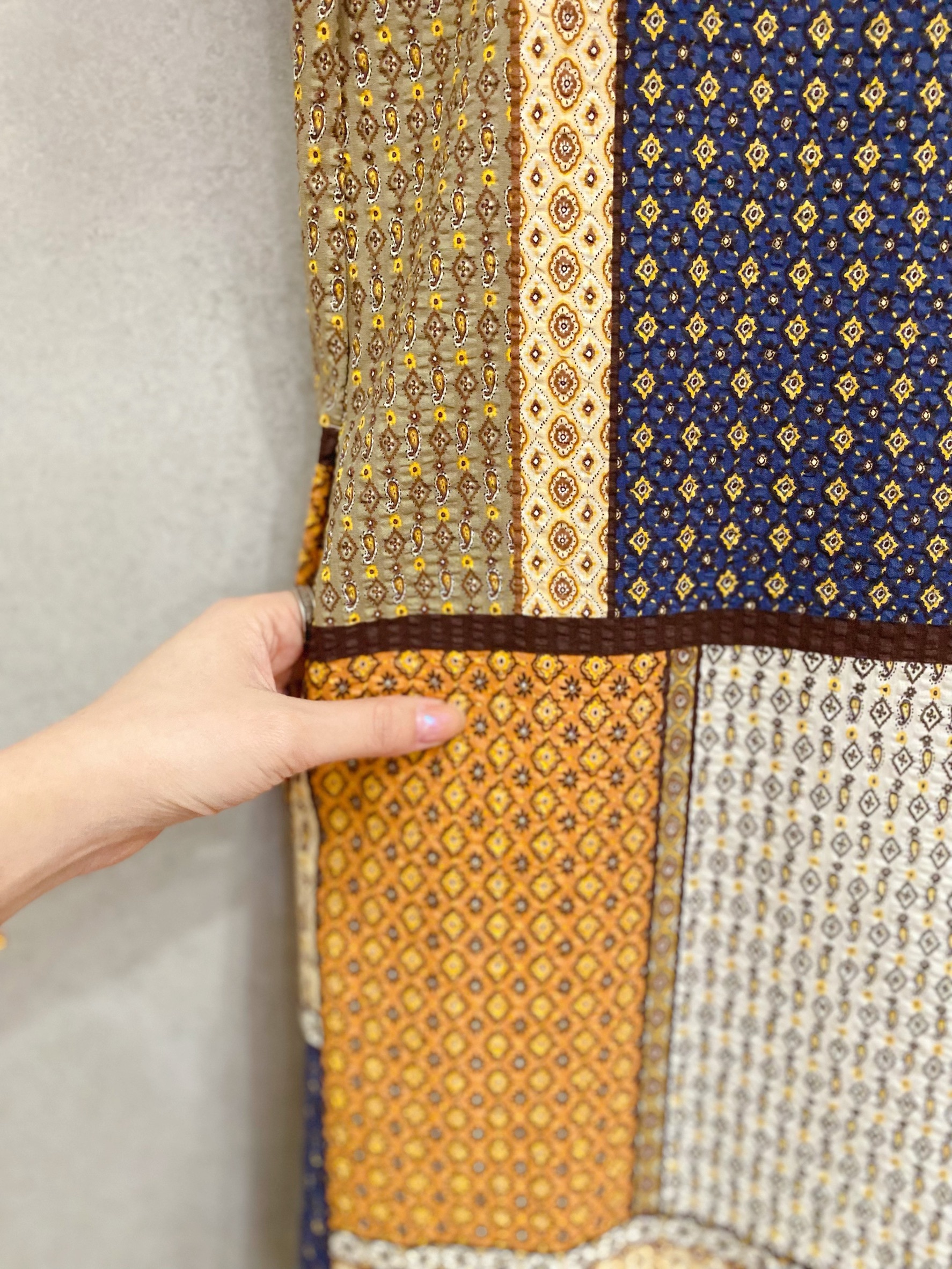 色塊拼接 媽咪連身長寬褲