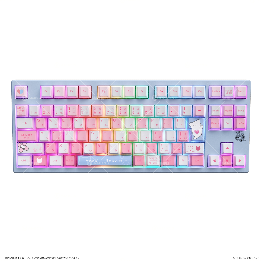 「ACG.GO」「預購」Vtuber 代購  結城さくな × AMICIS ゲーミングキーボード 80HE 日本語配列