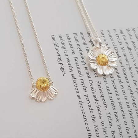 1TA0524-276 THALLO Ismini Daisy Necklace Mini Layer 24K Gold And Sterling Silver #s503a (A-LX-E)