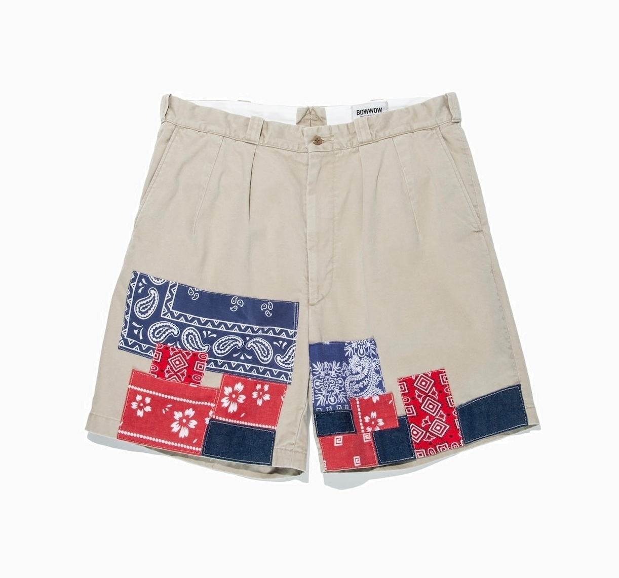 BOWWOW 2025 CHINO SHORTS KHAKI (BANDANA REMADE) - PRE ORDER ITEM (預訂中)