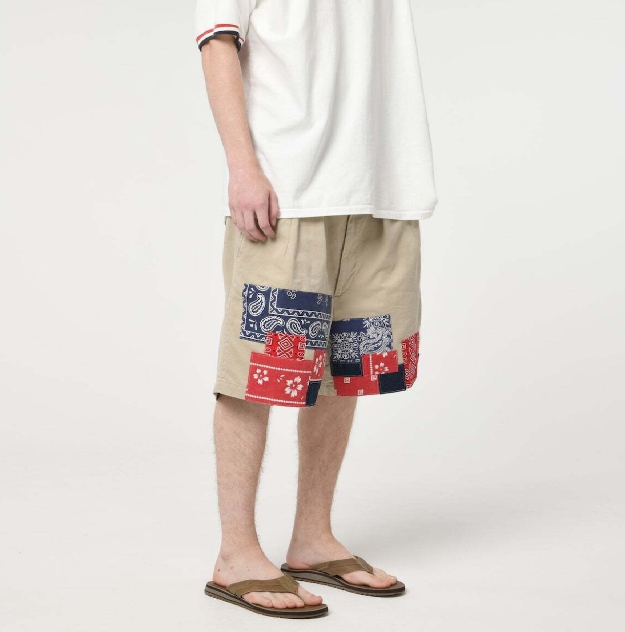 BOWWOW 2025 CHINO SHORTS KHAKI (BANDANA REMADE) - PRE ORDER ITEM (預訂中)