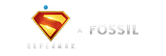 The Superman and Fossil logo lockup.