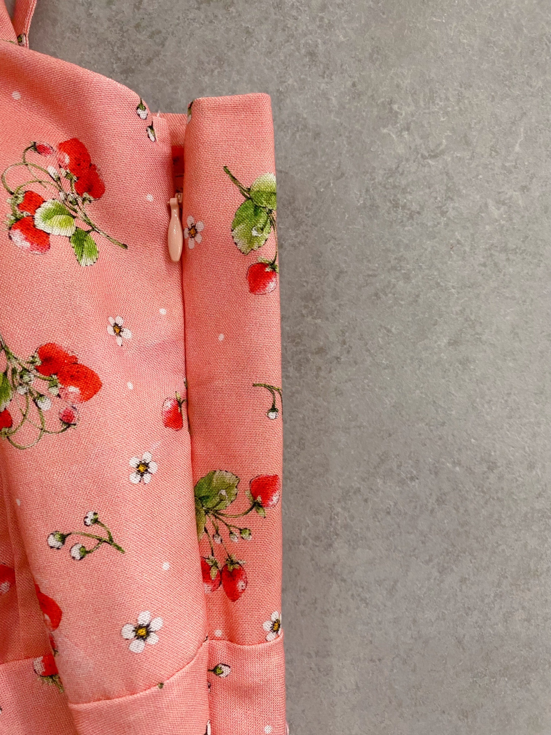 桃粉草莓 媽咪白雪公主短洋裝(M)