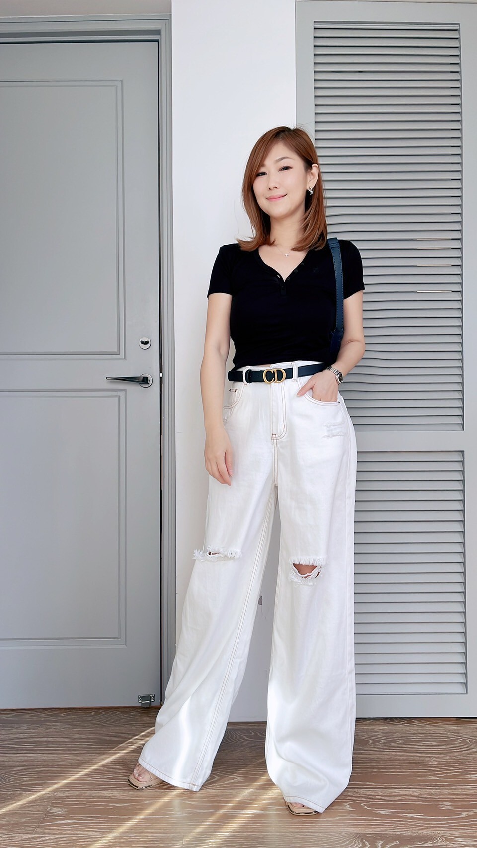 Nellie&Co.夏季不貼腿薄款破褲