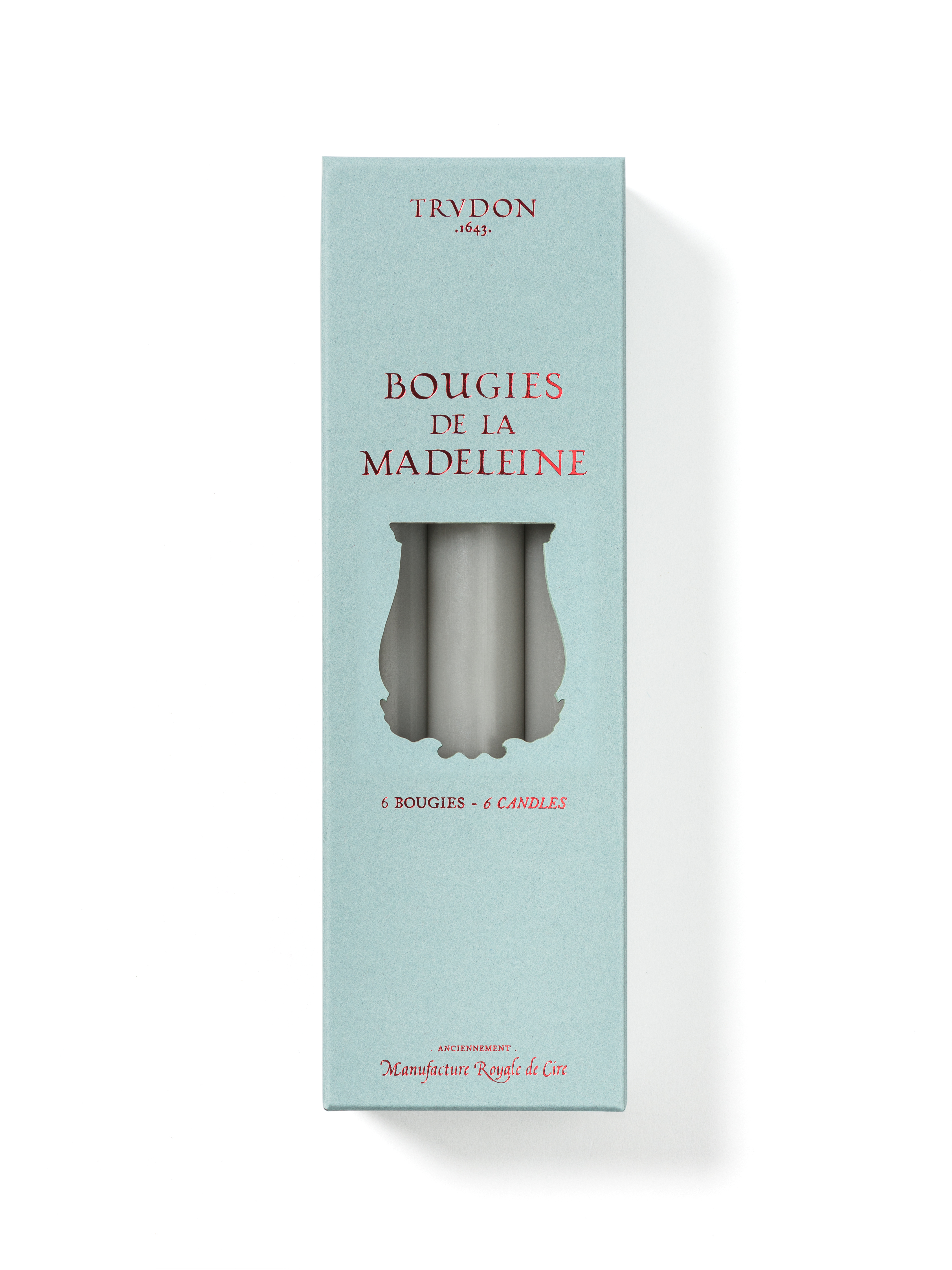 Trudon 馬德萊娜細蠟燭 灰色