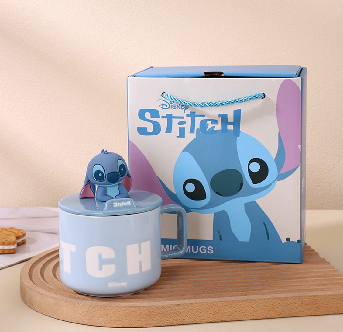 迪士尼史迪仔 - 陶瓷杯連3D杯蓋套裝
