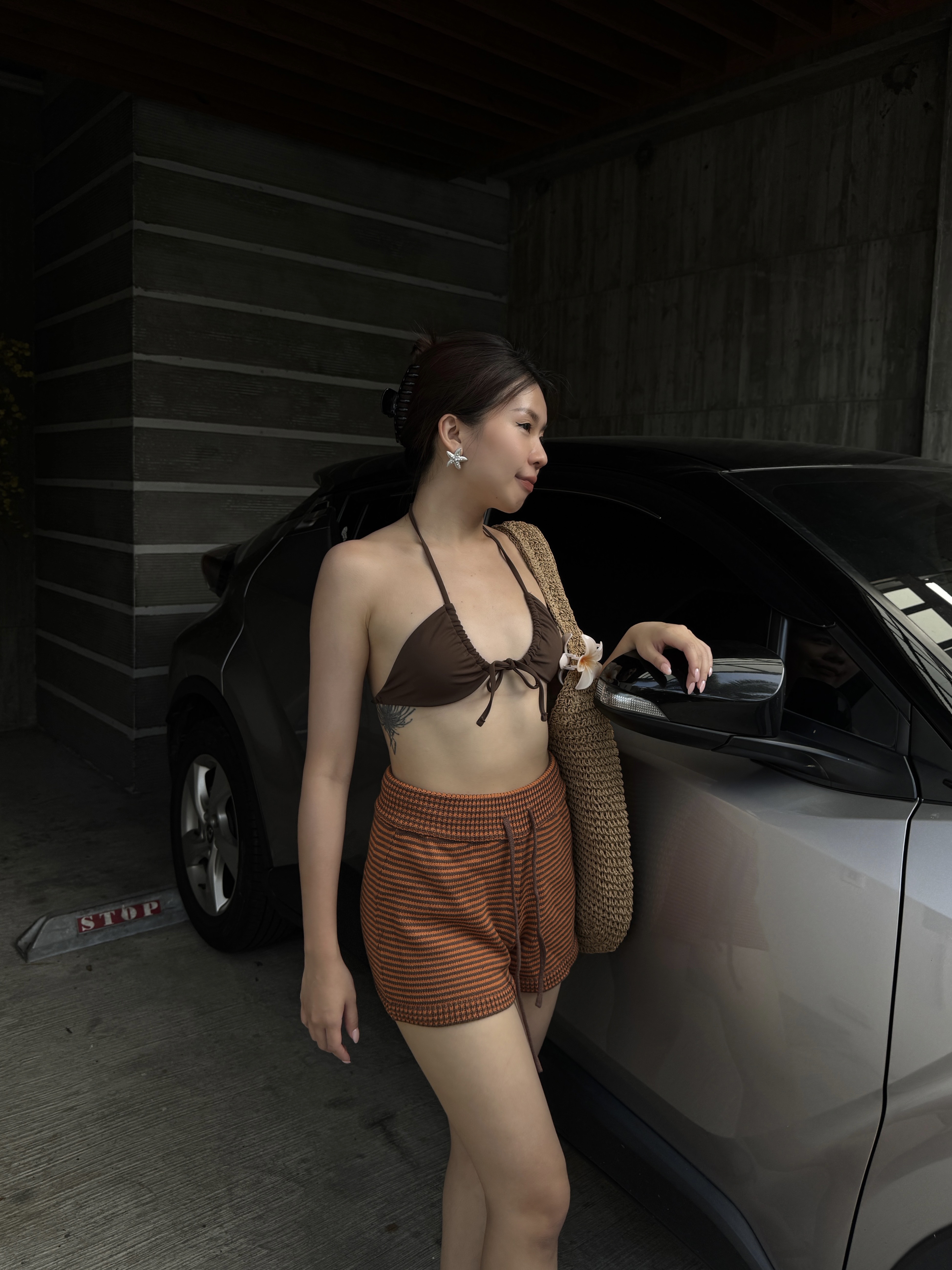 Chill Vibe🍊條紋針織短褲(2色)