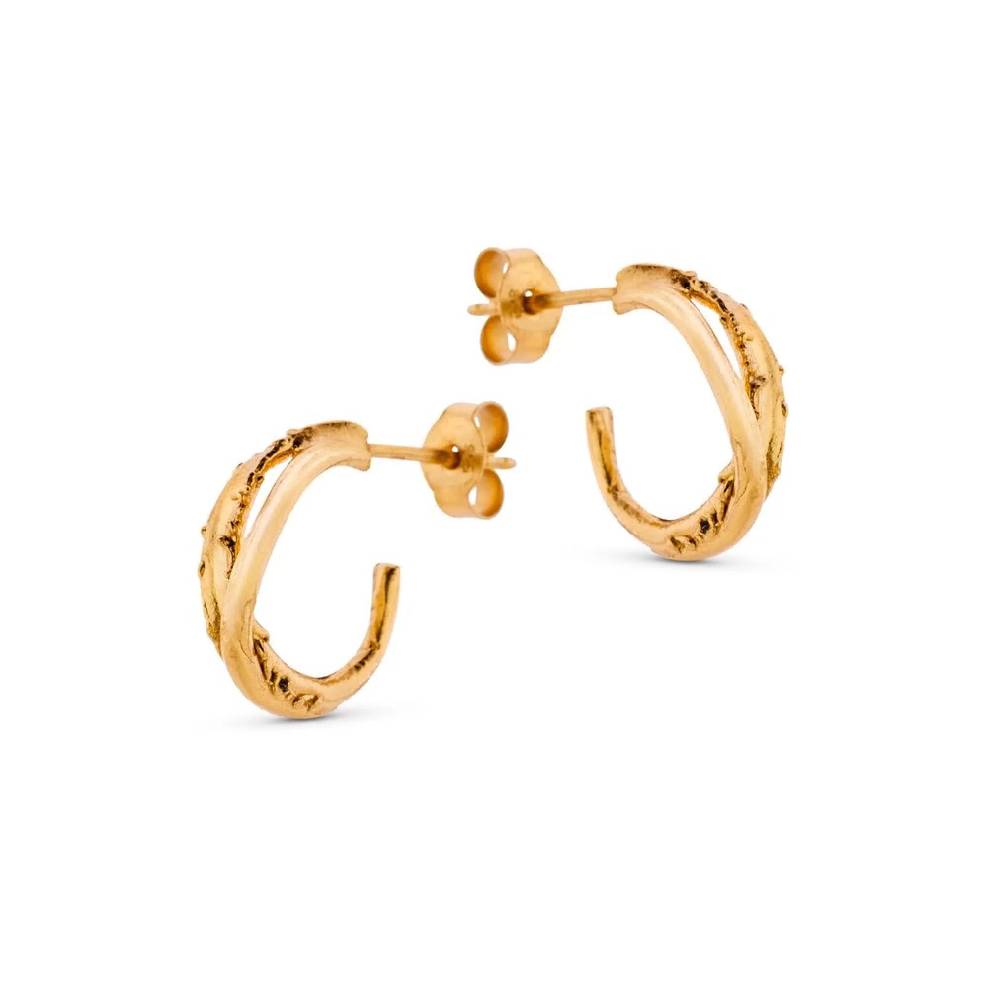 1TA0524-293 THALLO Eli Earrings Mini Huggies 24K Gold Vermeil on Sterling Silver #s072b (A-SK-E)