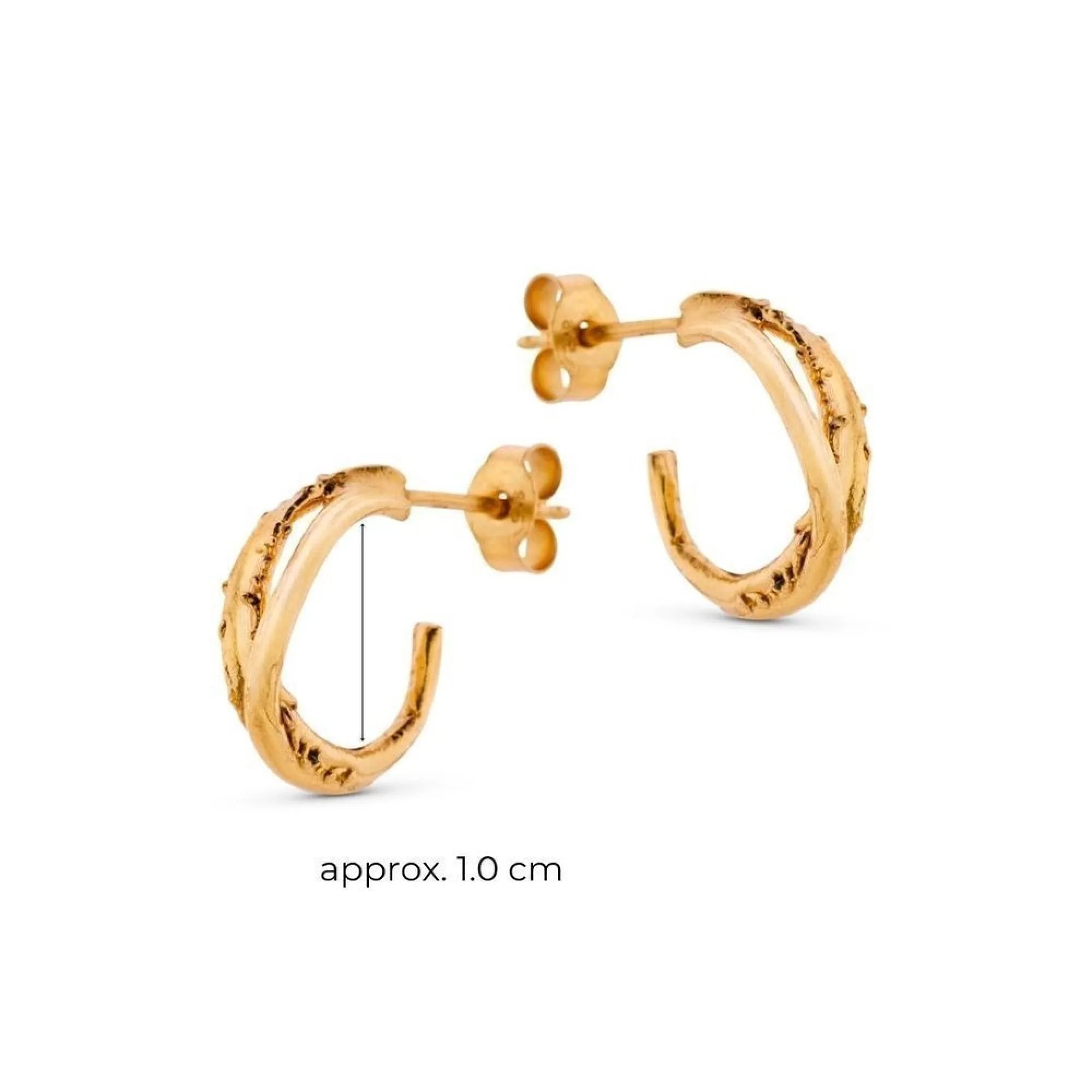 1TA0524-293 THALLO Eli Earrings Mini Huggies 24K Gold Vermeil on Sterling Silver #s072b (A-SK-E)
