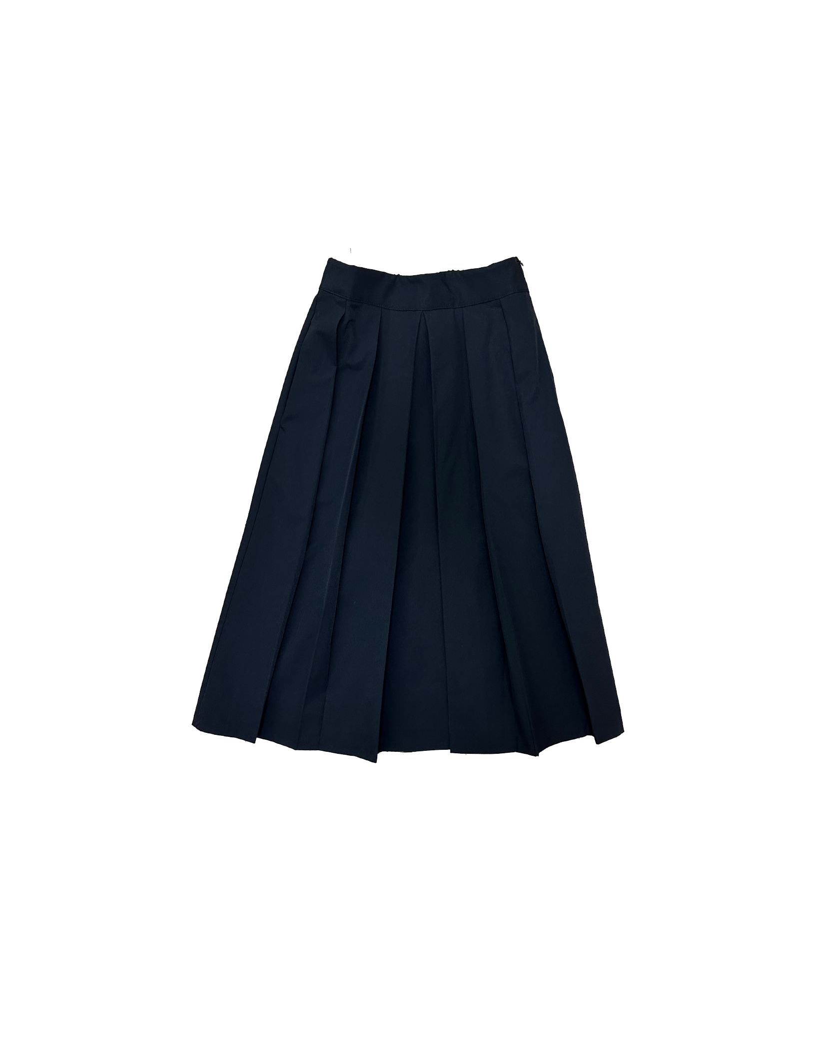 側拉鍊索索半橡筋百褶裙