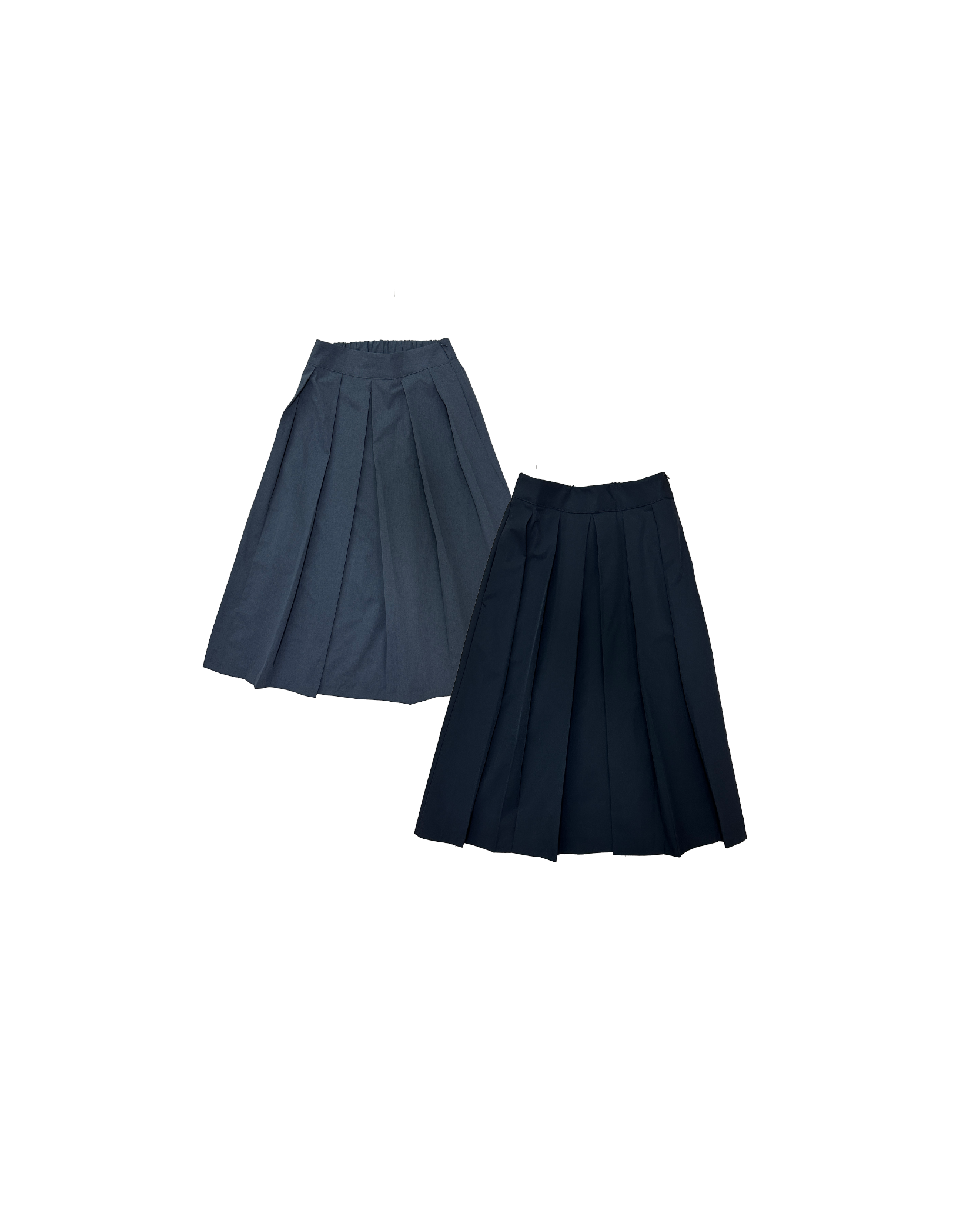 側拉鍊索索半橡筋百褶裙