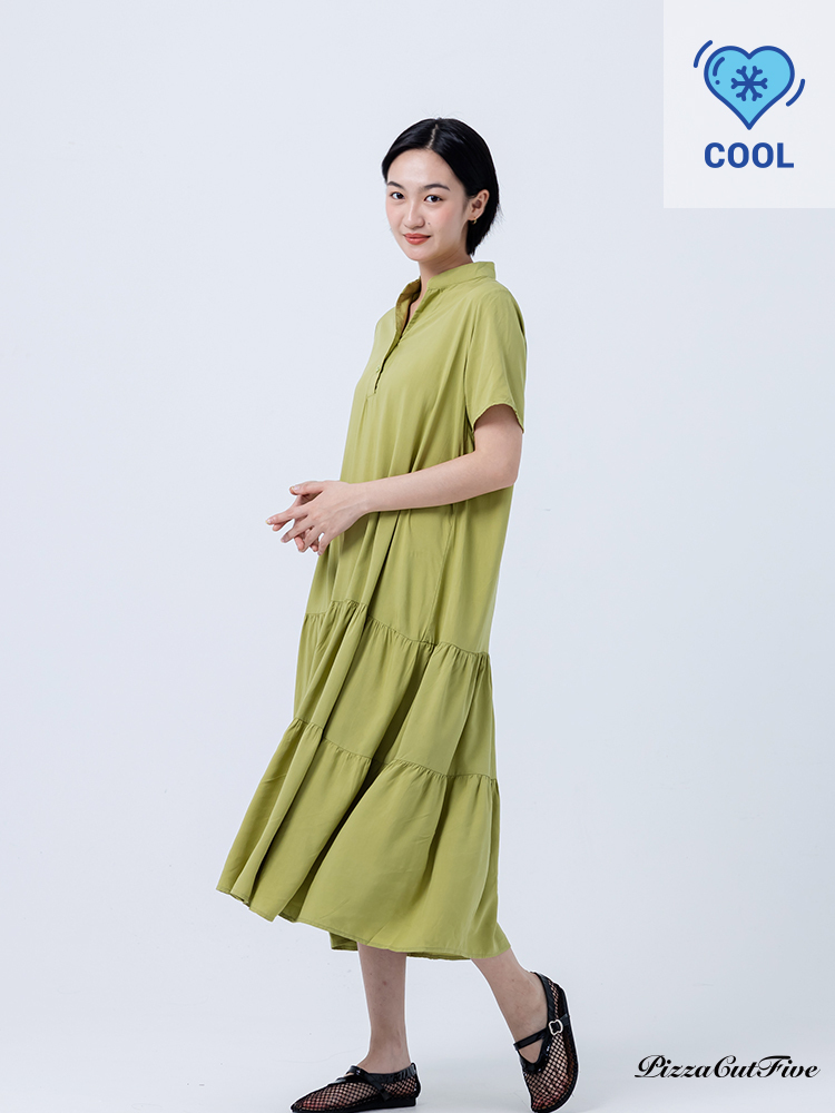 [兩件1580｜涼感洋裝]簡約素色立領短袖連身洋裝 PizzaCutFive PCF252485066