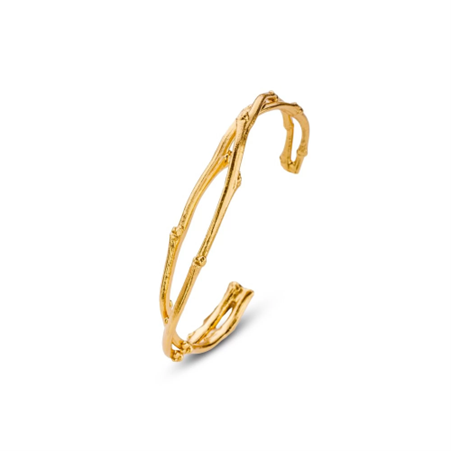 1TA0524-288 THALLO Erato Bracelet Geometric With Two Branches Cuff Gold #s265b (A-SK-E)