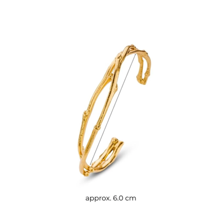 1TA0524-288 THALLO Erato Bracelet Geometric With Two Branches Cuff Gold #s265b (A-SK-E)