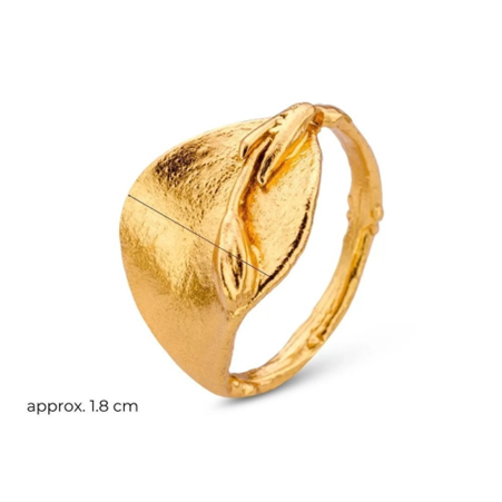 1TA0524-289 THALLO Tinos Jasmine Ring With Narrow Twig Base Gold #s192b (A-LX-E)