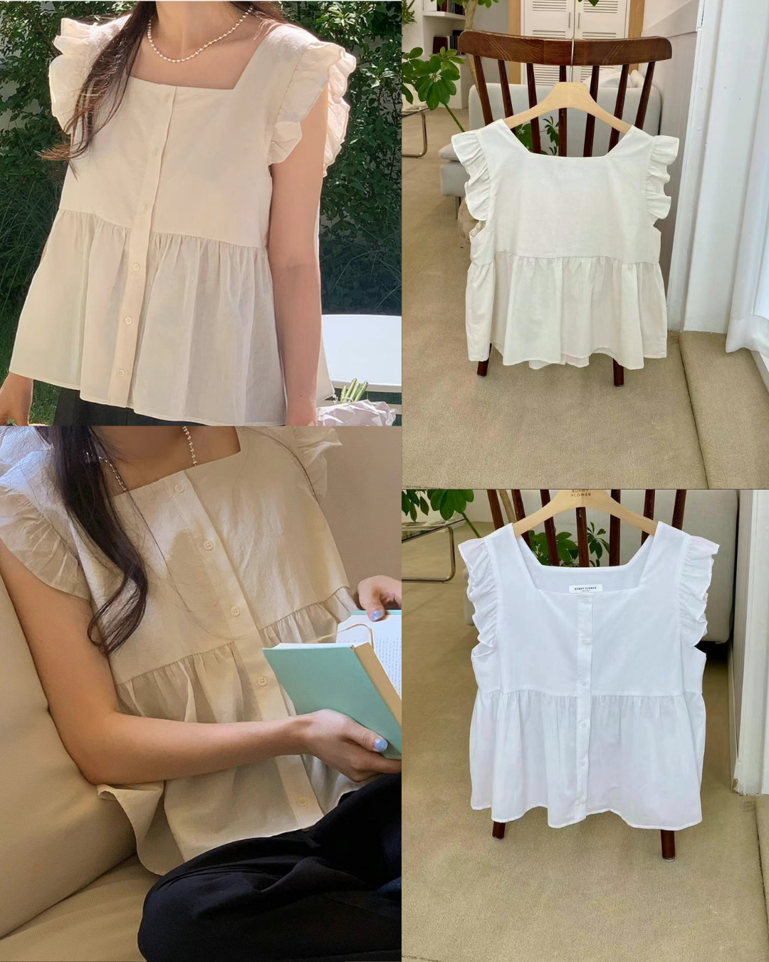 預 購 產 品 丨韓國女裝 - 甜美簡約無袖寛鬆上衣  Made In Korea（ 預計兩星期後發貨 ）