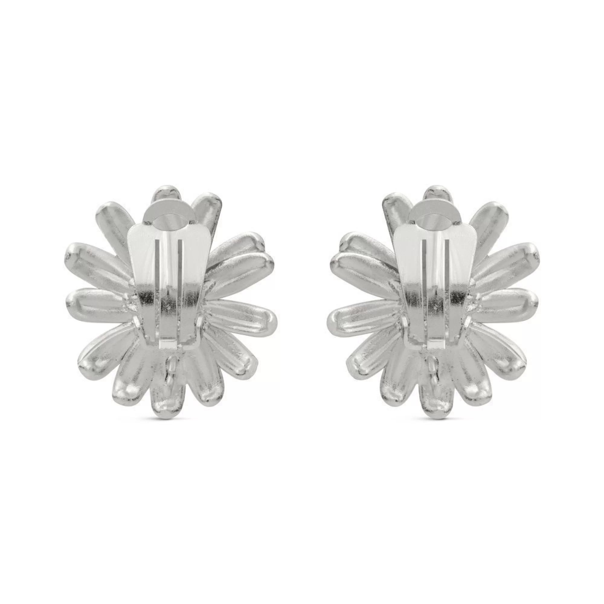 1TA0524-303 THALLO Aigli Daisy Earrings Statement Studs Clip-Ons 24K Gold and Sterling Silver #s657a (A-LX-E)
