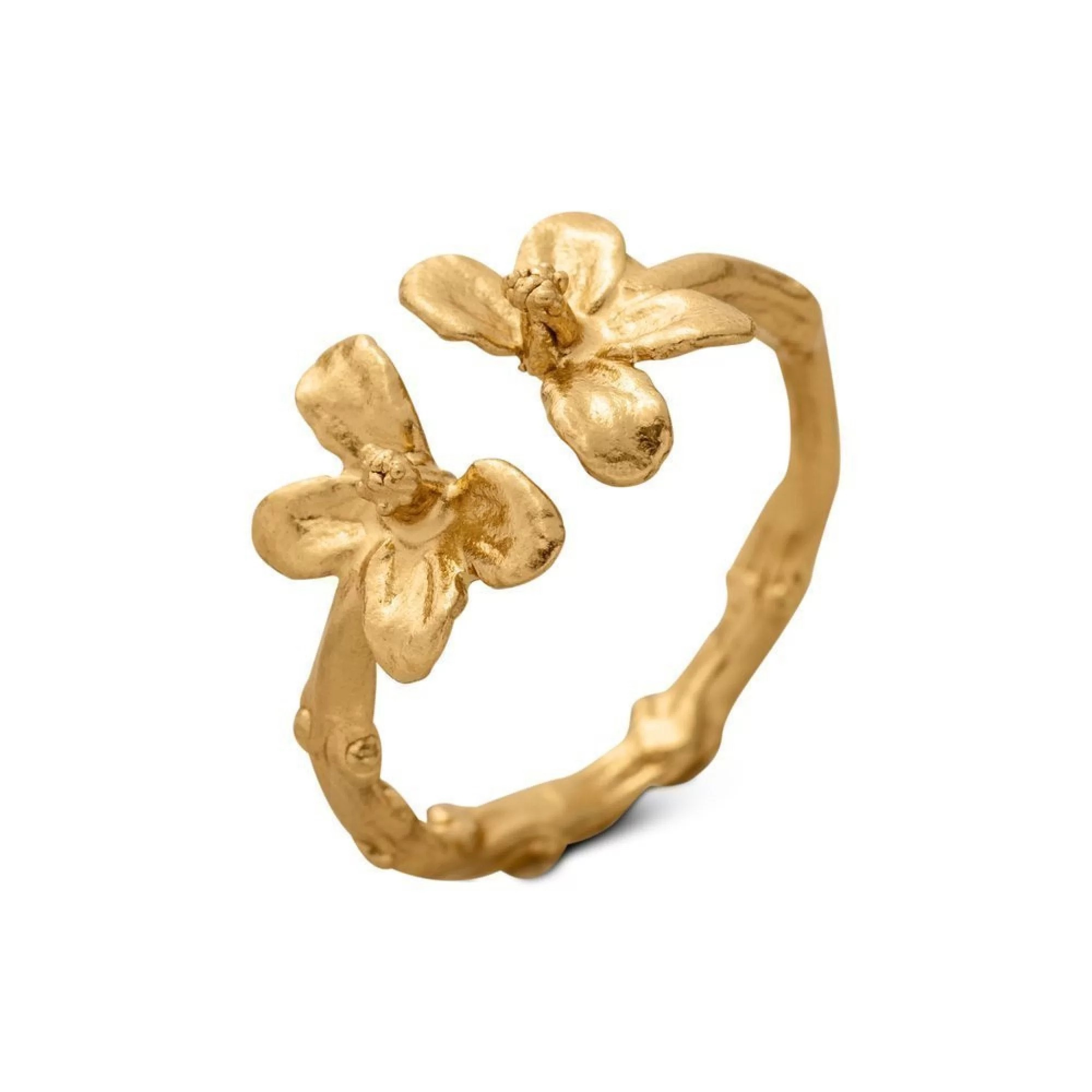 1TA0524-305 THALLO Myrsine Ring with Narrow Twig Base 24K Gold Vermeil on Sterling Silverr #s638a (A-EU-E)