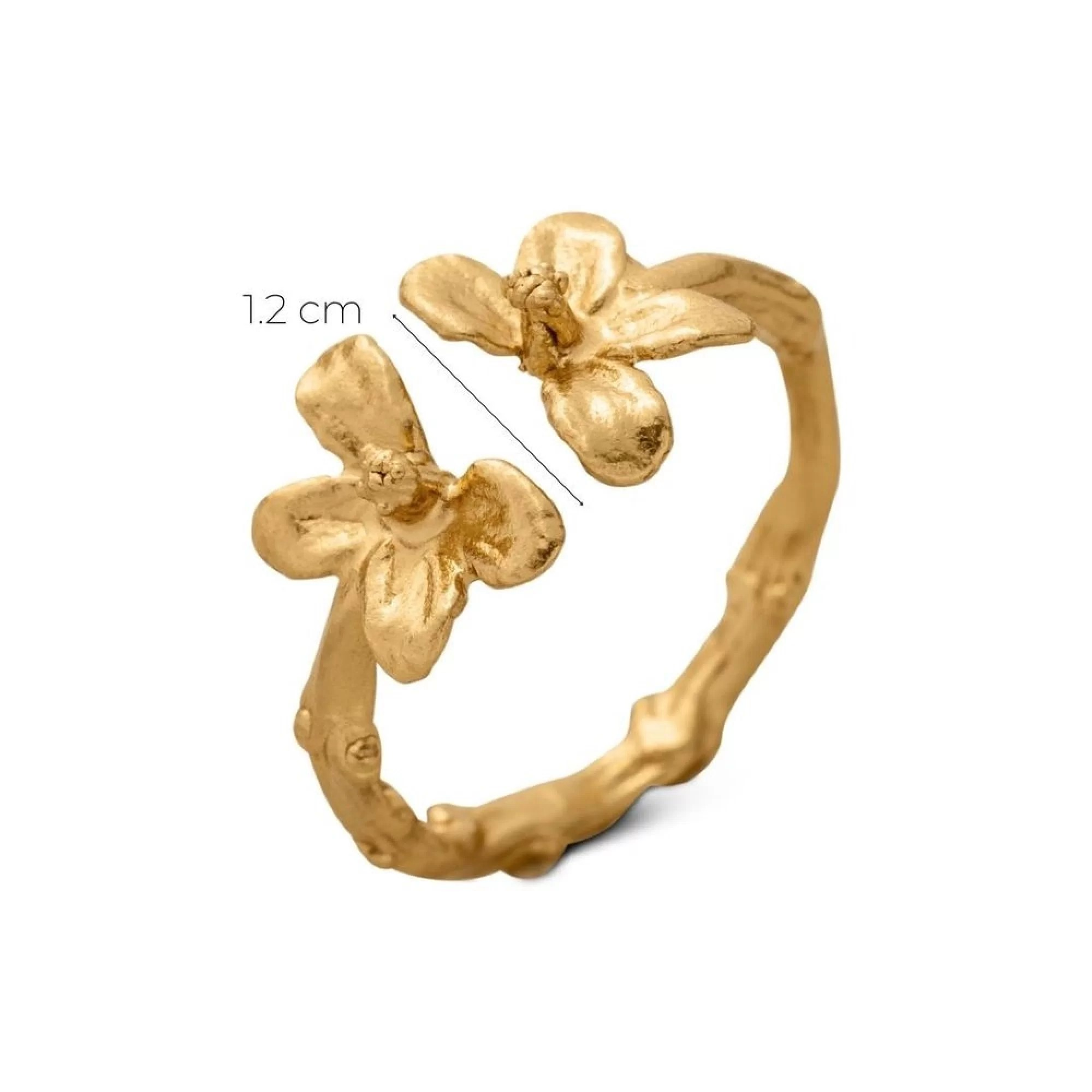 1TA0524-305 THALLO Myrsine Ring with Narrow Twig Base 24K Gold Vermeil on Sterling Silverr #s638a (A-EU-E)