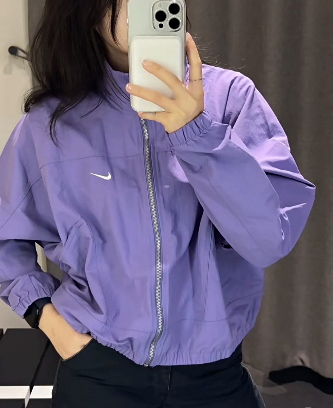 Nike  紫色立領Oversize休閒外套