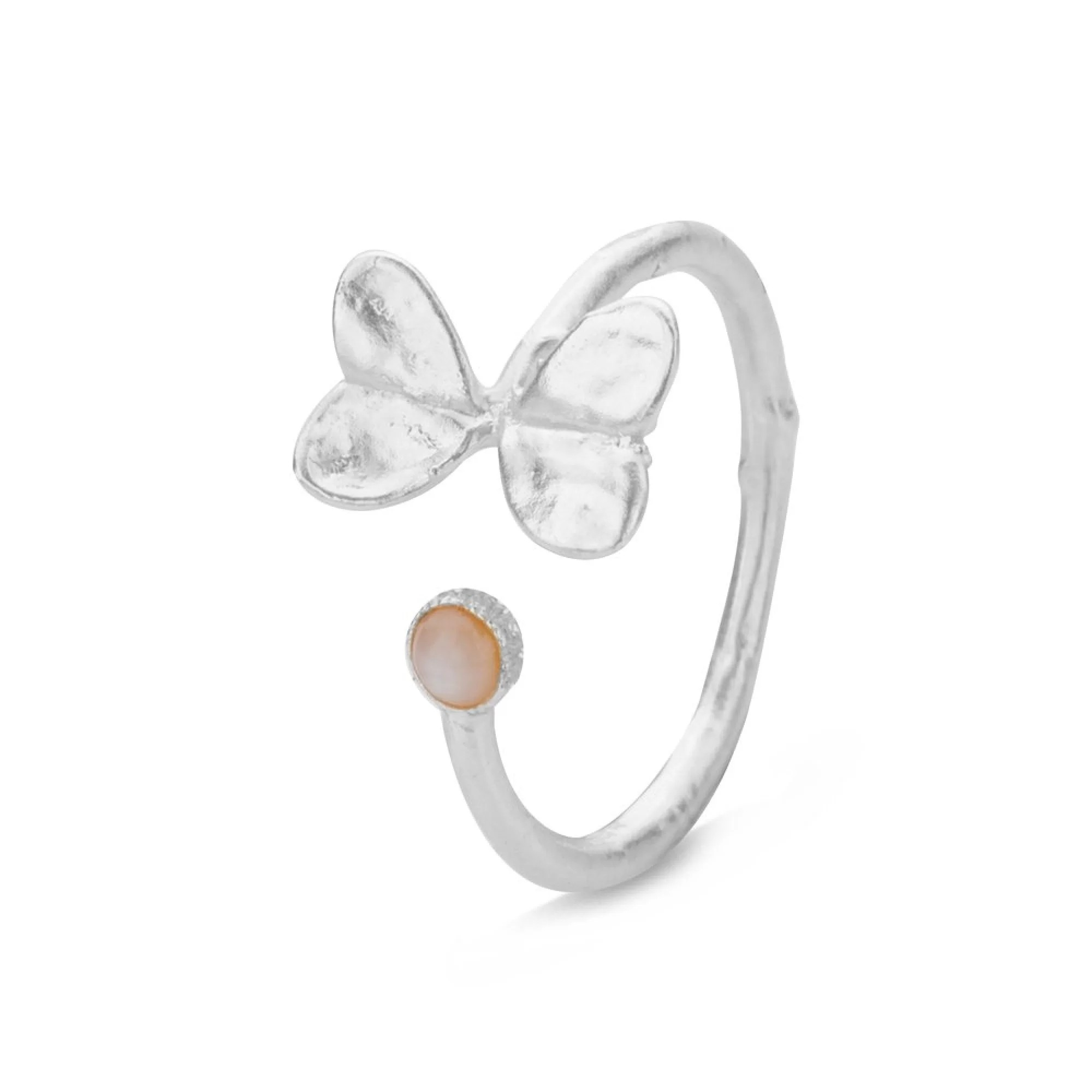 1TA0524-306 THALLO Pnoe Trefoil Ring Sterling Silver Pink Mop #s811a (A-EU-E)