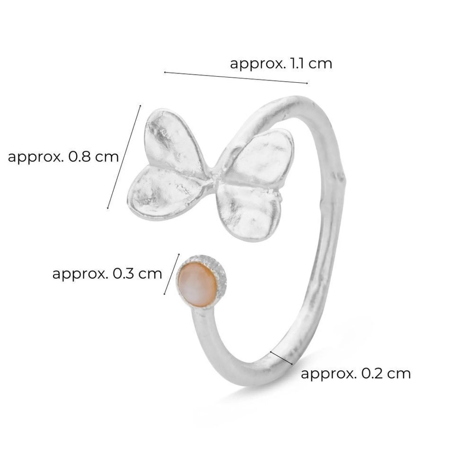 1TA0524-306 THALLO Pnoe Trefoil Ring Sterling Silver Pink Mop #s811a (A-EU-E)