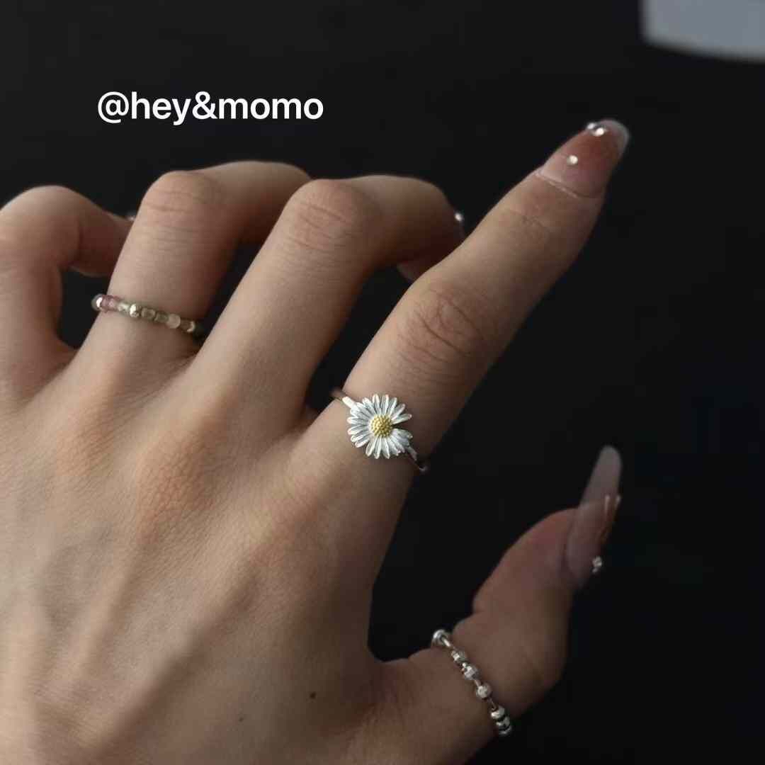 HM4343 925銀GD小雛菊簡約戒指