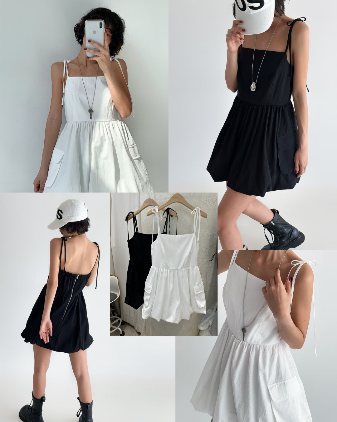 預 購 產 品 丨韓國女裝 - 休閒型格袋口連身裙  Made In Korea（ 預計兩星期後發貨 ）