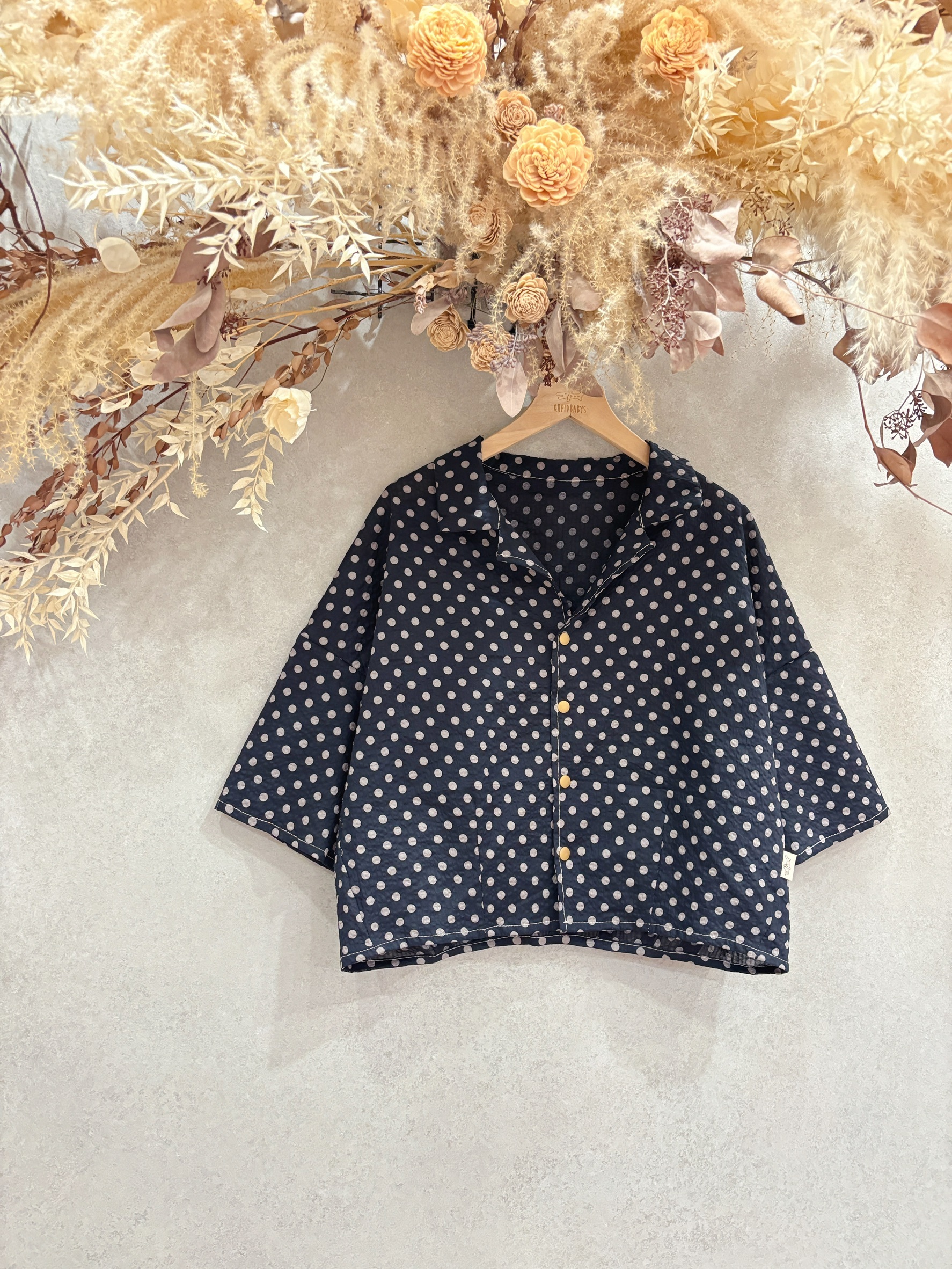 黑水玉 媽咪襯衫領短外套