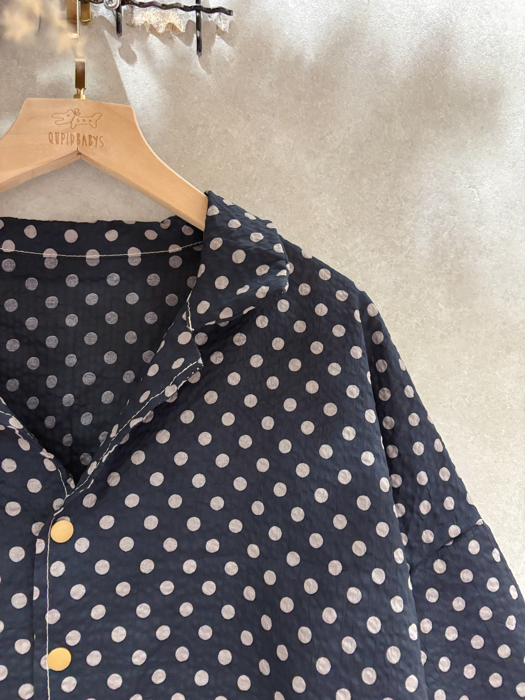 黑水玉 媽咪襯衫領短外套