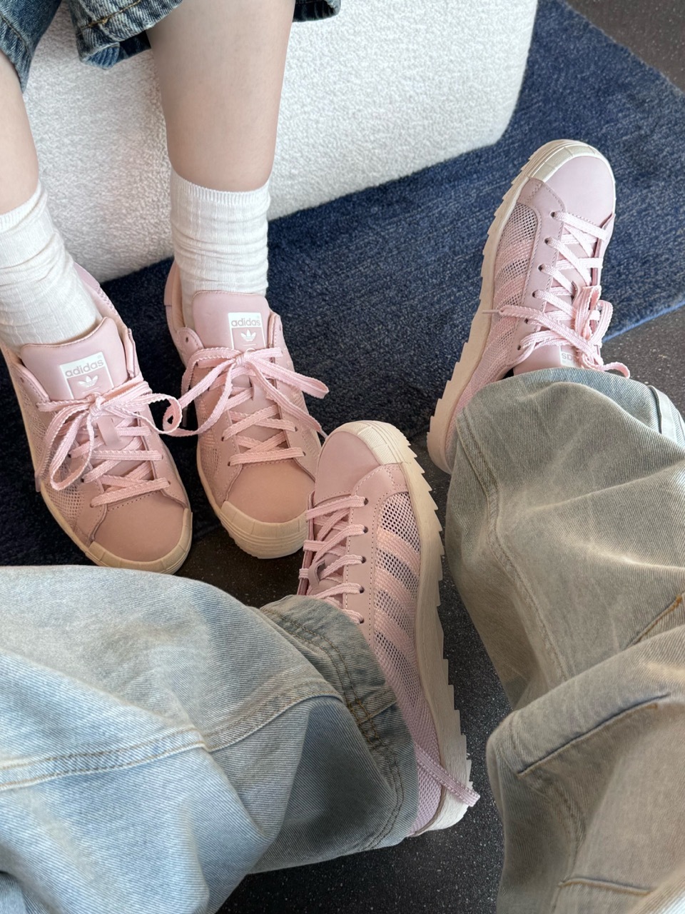 CLOT X ADIDAS ORIGINALS SUPERSTAR BREATHE PINK 淡粉 奶油底 米白 復古 鋸齒底 男女鞋 JS0892 / 預購