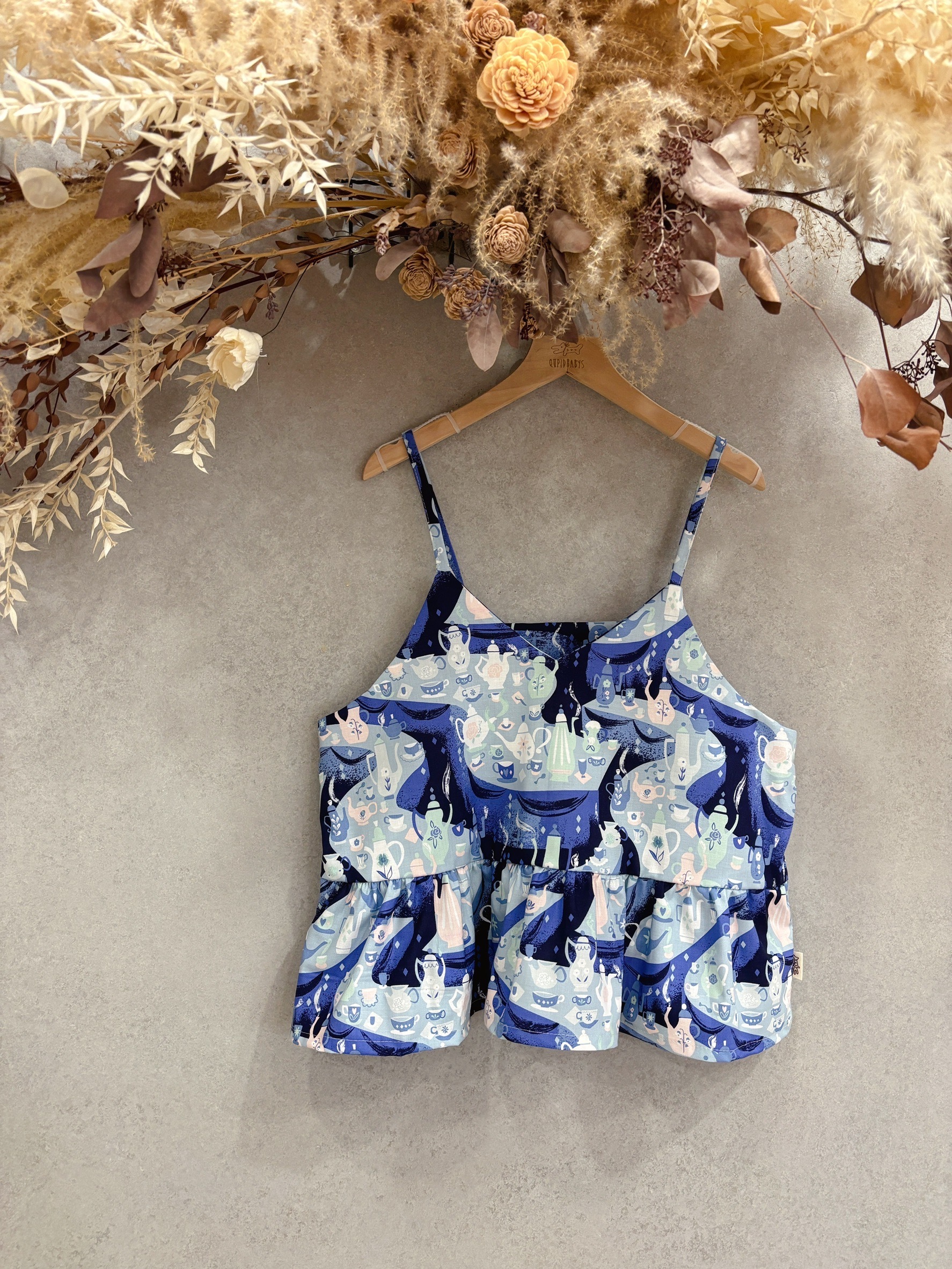 深藍茶壺 媽咪細肩帶蛋糕背心(M)