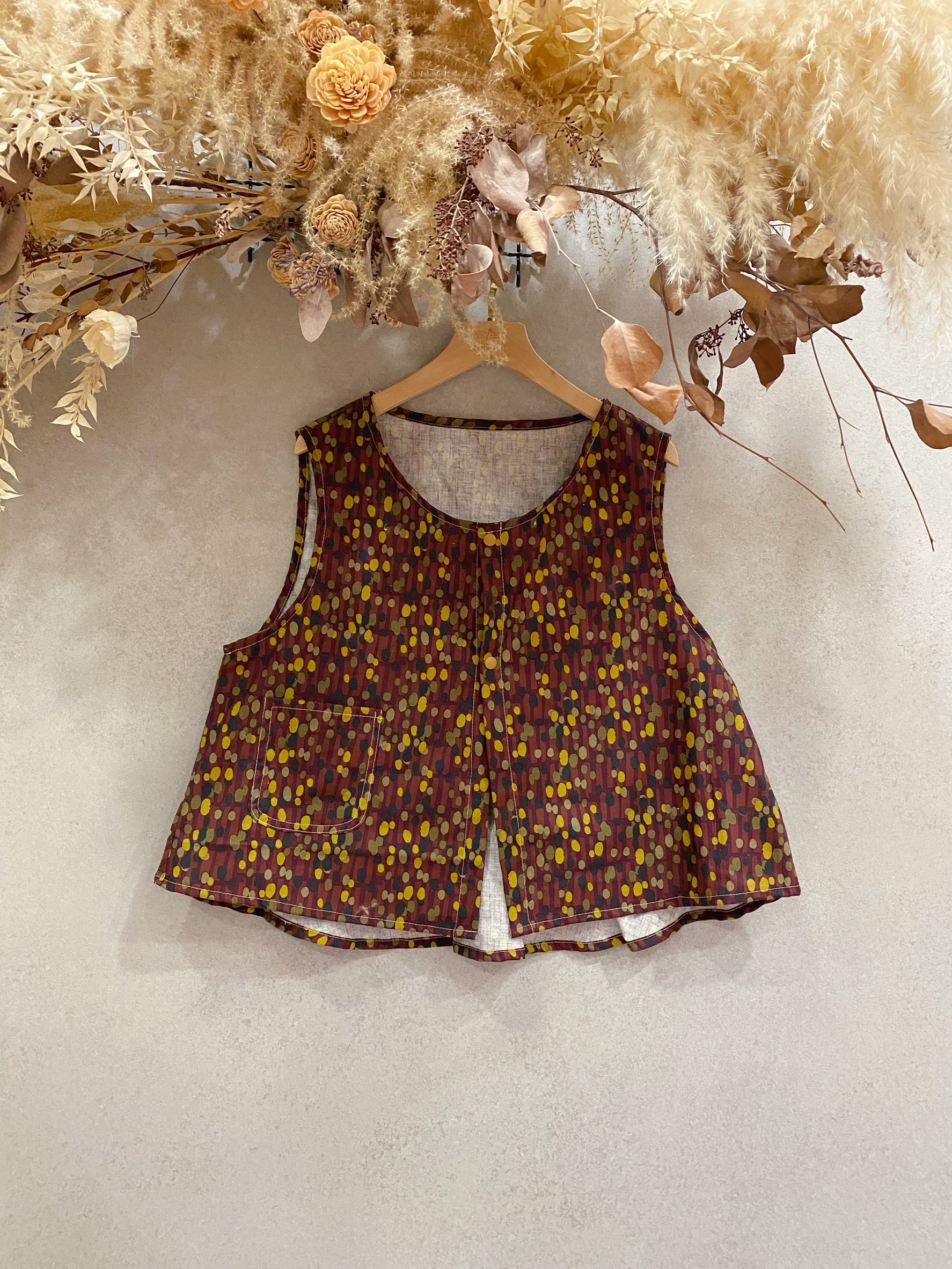 agf深綠底橘黃系花草 媽咪波浪小背心】$2480 #現貨