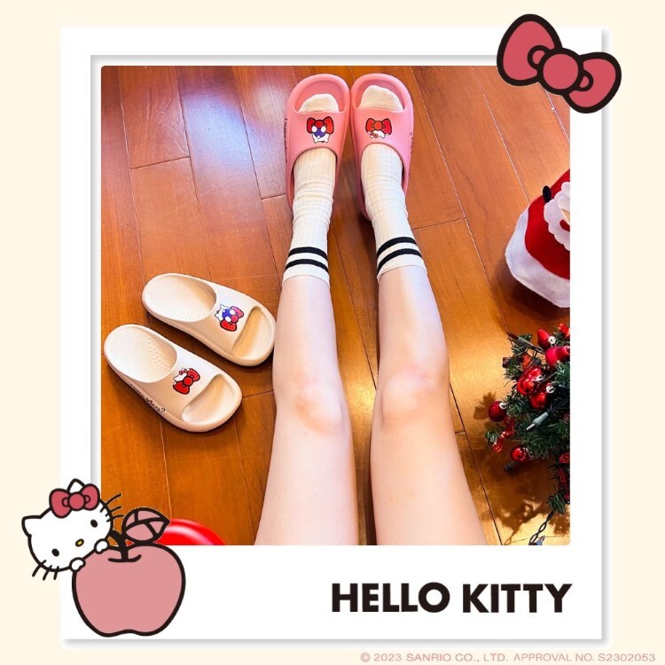 22084-KT Sanrio Hello Kitty 厚底防水拖鞋 #TW-AS22-921015 粉紅色