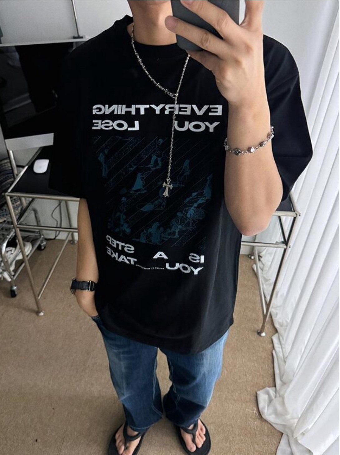 美式印花短袖上衣