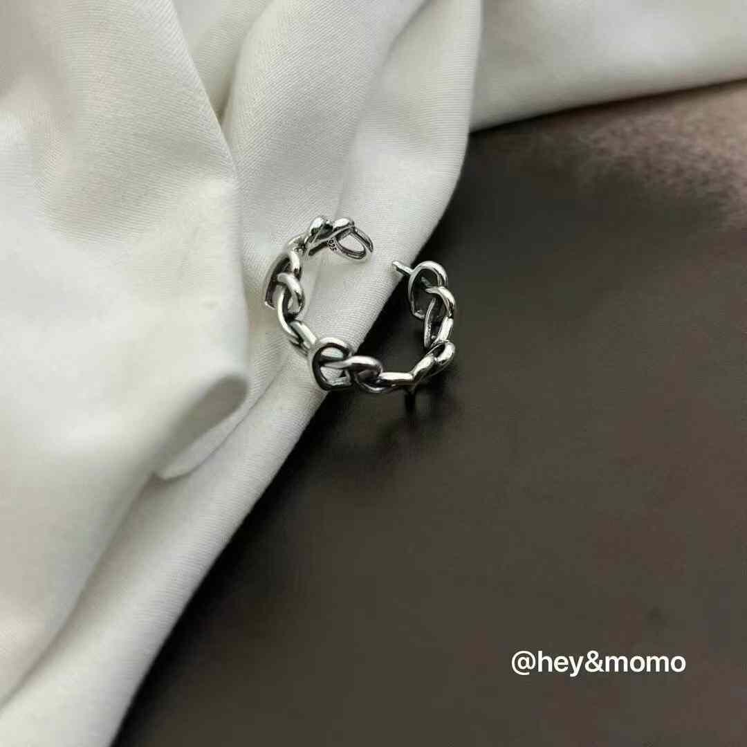 HM4338 925銀重工鏤空編織愛心戒指