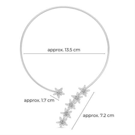 1TA0524-316 THALLO Phillis Money Tree Necklace Statement With Flexible Wire Sterling Silver #s497b (A-SK-E)