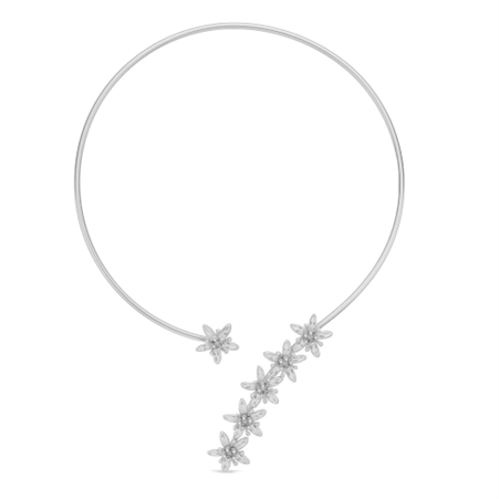 1TA0524-316 THALLO Phillis Money Tree Necklace Statement With Flexible Wire Sterling Silver #s497b (A-SK-E)