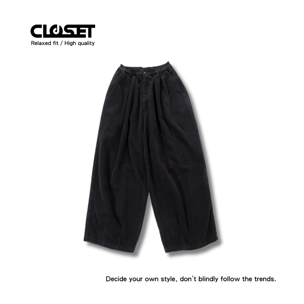 "現貨" [D.CLOSET] 日系 復古 闊形 垂墜感 燈芯絨 燈籠褲 LL15