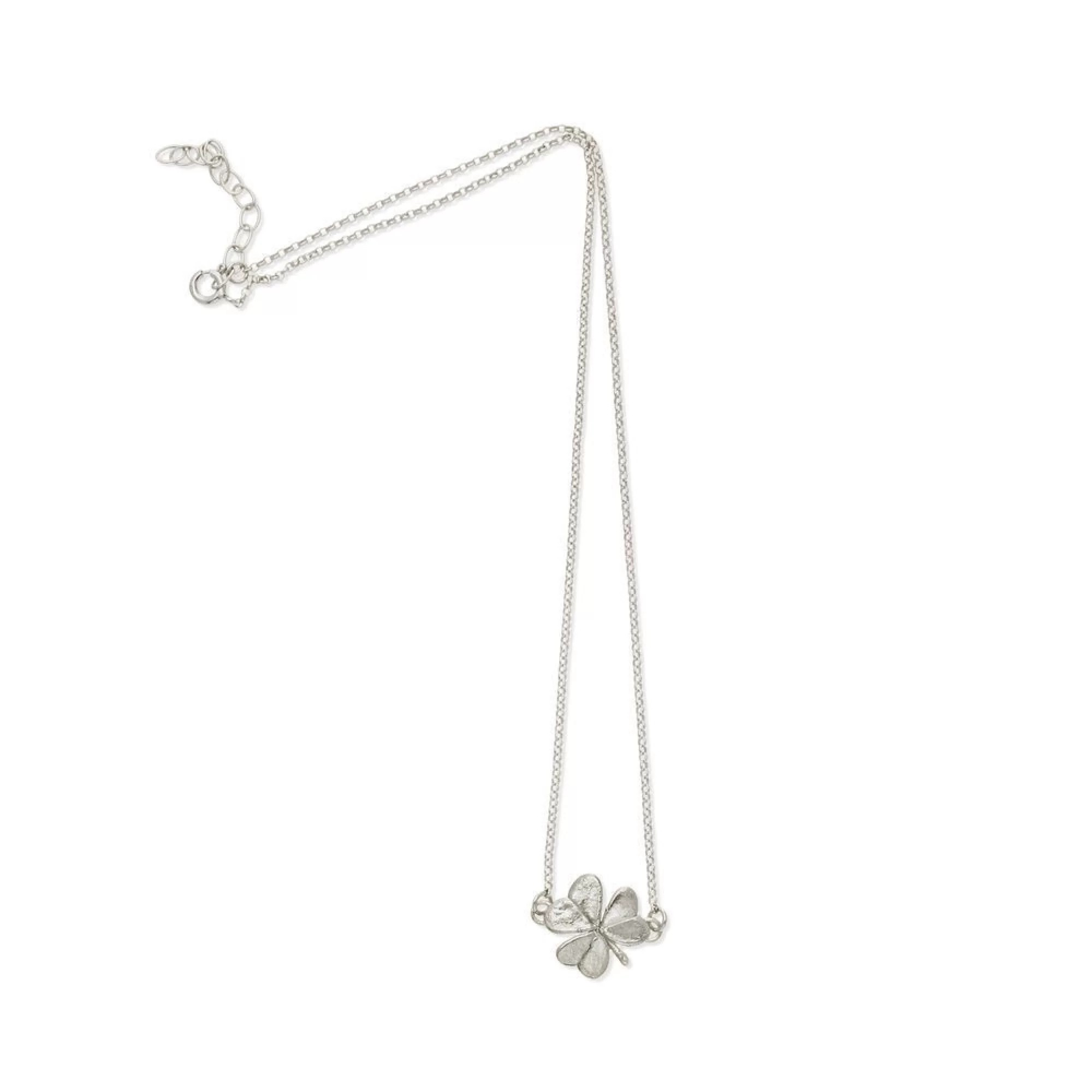 1TA0524-333 THALLO Fortuna Trefoil Necklace Mini Layer Sterling Silver #S022a (A-SK-E)