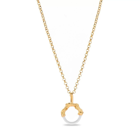 1TA0524-319 THALLO Helios Pendant Mini Layer With Detachable Motif 24K Gold Vermeil On Sterling Silver White Coral #s531b (A-LX-E)