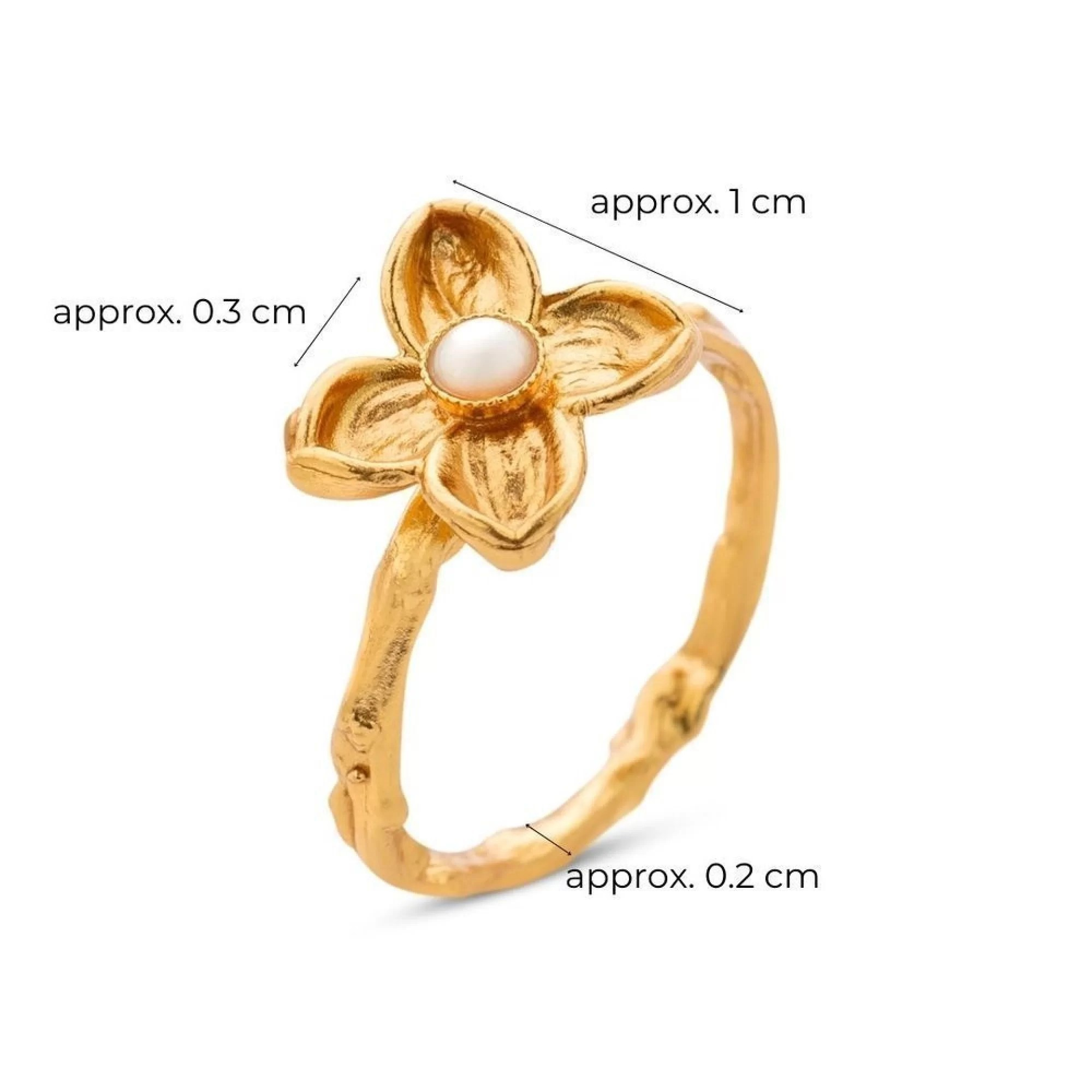 1TA0524-336 THALLO Artemis Ring with Narrow Twig Base 24K Gold Vermeil on Sterling Silver Mop #s956a (A-SK-E)