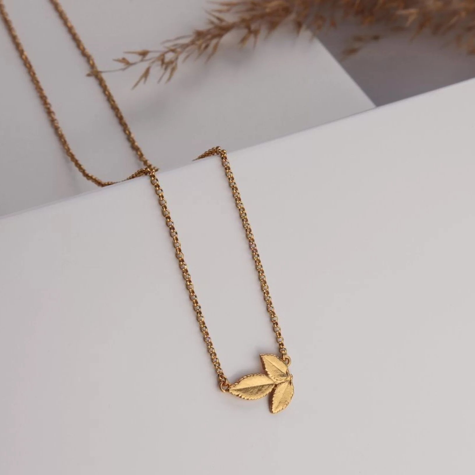 1TA0524-340 THALLO Memories Rose Necklace Mini Layer 24K Gold Vermeil on Sterling Silver #s847a (A-SK-E)