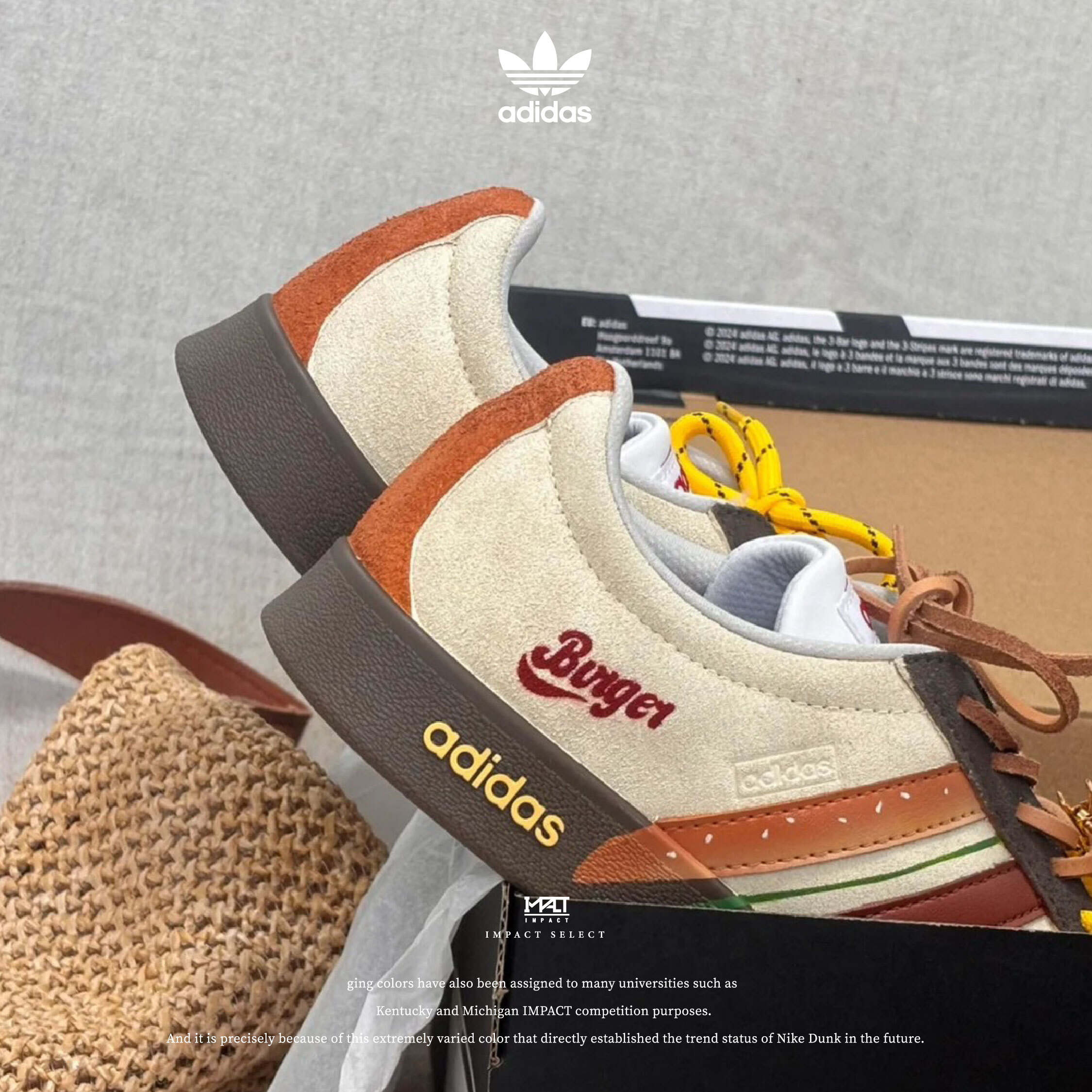 訂製款】Adidas neo VL Court 2.0 Lifestyle漢堡鞋男女同款黃棕HQ180