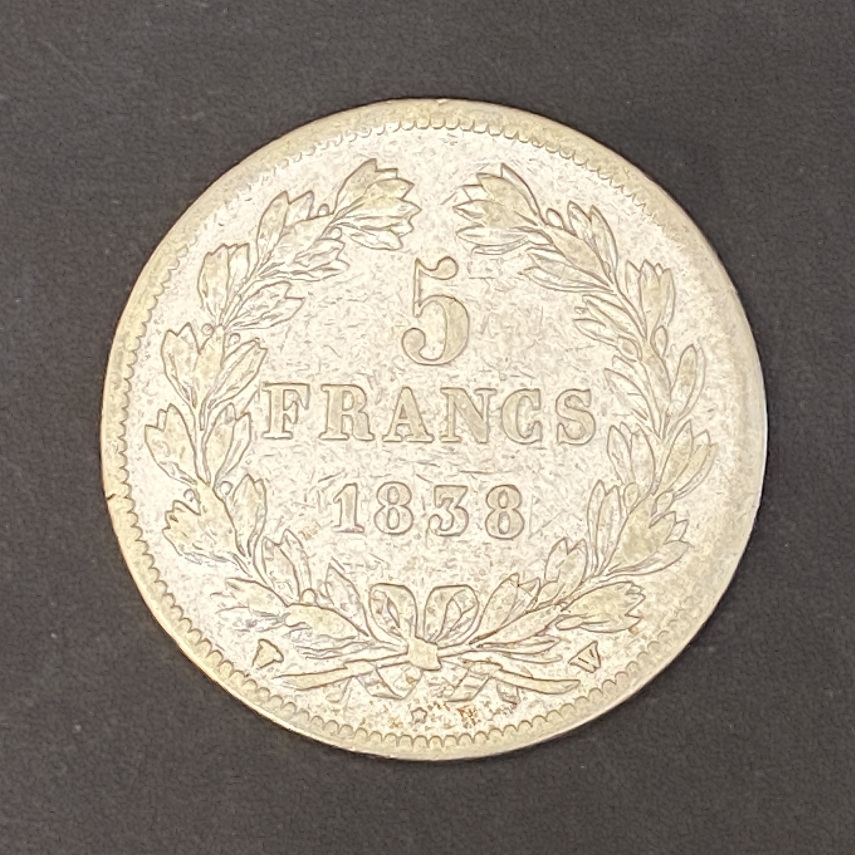 1838W French 5 Francs (90% Silver)