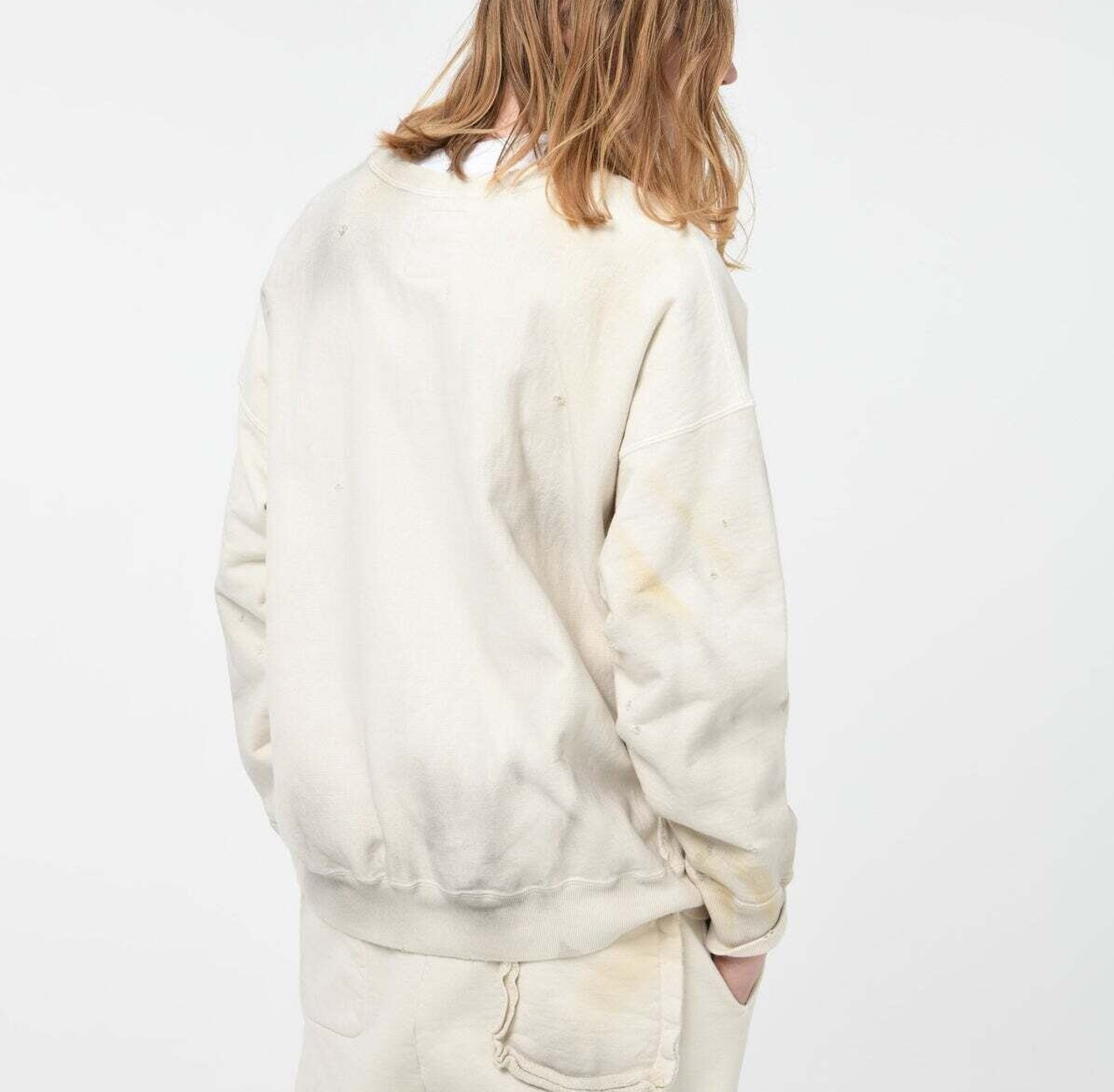 BOWWOW USN SEEBEES SWEATSHIRTS WHITE AGING - PRE ORDER ITEM (預訂中)