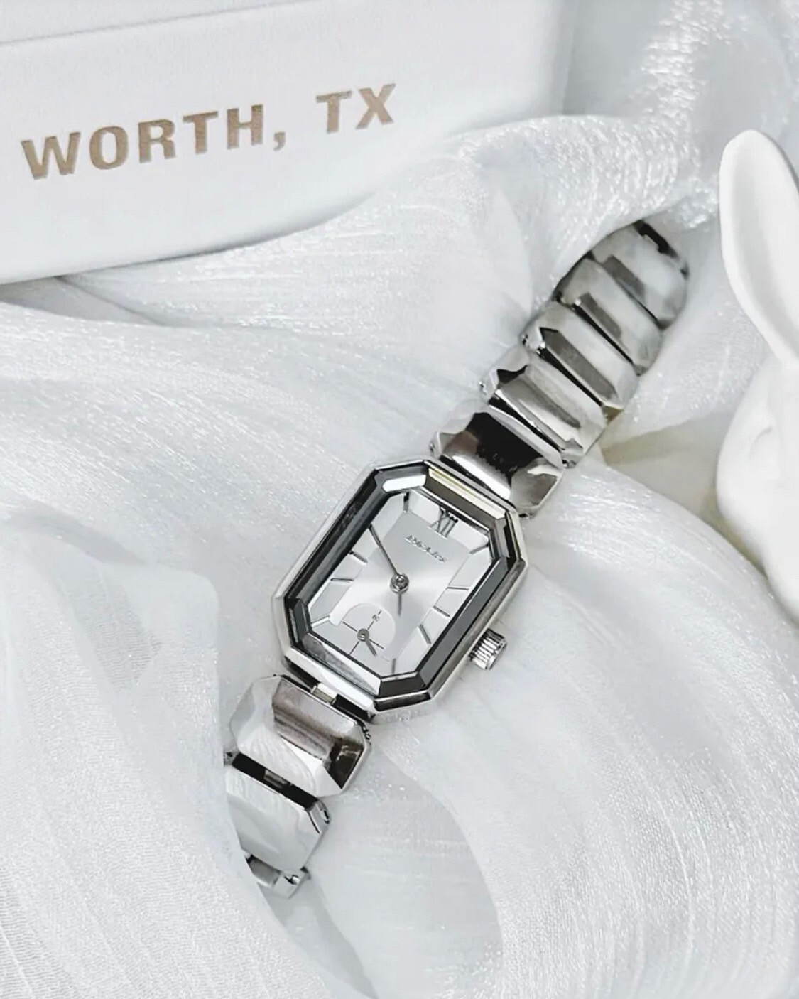 Dickies 輕奢小冰糖方錶 銀色/粉色 石英機芯 防水